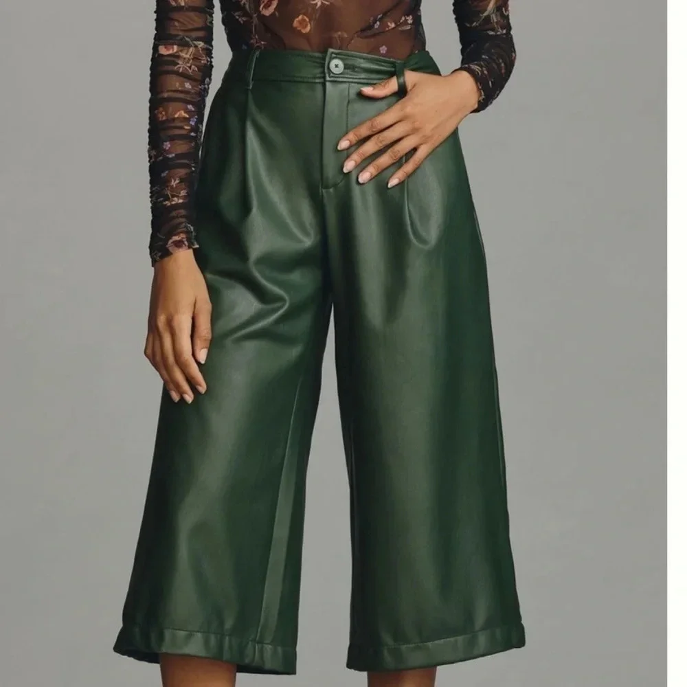 Anthropologie Plus Vegan Leather Culottes Nwt